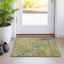 Gold Abstract Washable Non-Slip Rectangular Rug