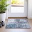 Blue Flat Woven Synthetic Washable Rectangular Rug 1'8" x 2'6"