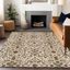 Ivory and Beige Flat Woven Synthetic Rectangular Area Rug