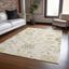 Ivory and Green Flat Woven Synthetic 3' x 5' Area Rug