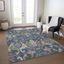 Navy and Beige Synthetic Washable Rectangular Area Rug 3' x 5'