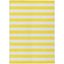 Yellow and White Striped Synthetic Indoor/Outdoor Rug 2'6" x 3'10"