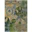 Taupe and Green Floral Synthetic 9' x 12' Washable Rug