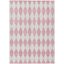 Pink and White Diamond Pattern Reversible Synthetic Rug, 8' x 10'