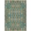 Teal and Beige Moroccan Motif 5' x 7'6" Washable Area Rug