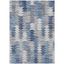 Blue and Gray Synthetic 8' x 10' Washable Area Rug