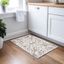 Taupe and White Synthetic Flat Woven Rectangular Rug