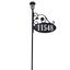 Black Oval Reflective Address Sign with Solar Light and 30" Pole