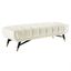Adept 60" Ivory Velvet Bench with Gold Accents