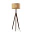 Sustainable Walnut Tripod Floor Lamp with Woven Paper Shade