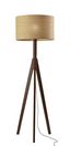 Sustainable Walnut Tripod Floor Lamp with Woven Paper Shade