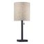 Liam 22" Dark Bronze Table Lamp with Natural Fabric Shade