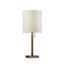 Antique Brass Table Lamp with Beige Fabric Shade