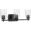 Adley 23" Black Steel 3-Light Vanity Fixture with Clear Glass Shades