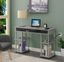 Gray No-Tools Student Desk with USB Charging Station