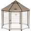 Brown Metal Pet Gazebo with Reversible Canopy Cover