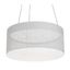 Elegant Ash White 20" LED Drum Pendant with Acrylic Shade