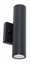 Black Aluminum Cylinder Dimmable LED Outdoor Sconce