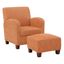 Aiden Orange Faux Leather Recliner Chair with Wood Accents