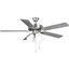 AirPro 52" Brushed Nickel Ceiling Fan with LED Light and Reversible Blades