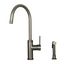 Gun Black Brass Widespread Kitchen Faucet with Side Spray