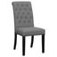 Dark Gray Linen Upholstered Traditional Side Chair with Wood Legs