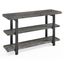 Pomona 48" Slate Gray Acacia Wood & Black Metal Media Console