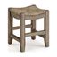 Rustic Industrial 18" Pine Wood Stool with Natural Rush Seat