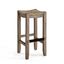 Rustic Industrial 30" Brown Wood Barstool with Rush Seat