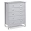 Dove Gray Pine 5-Drawer Chest