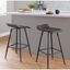 Espresso Faux Leather and Black Steel Counter Stool - Set of 2