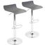 Gray Adjustable Swivel Barstool with Metal Base, Set of 2