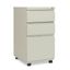 Beige Steel Mobile 3-Drawer Lockable Filing Cabinet