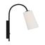 Matte Black Glass Shade Plug-In Wall Sconce