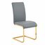 Parsons Gray and Gold Faux Leather Side Chair with Chrome Base