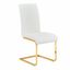 Parsons White and Gold Metal Side Chair with Curved Back