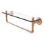 Industrial Brushed Bronze 22'' Wall-Mounted Glass Shelf with Towel Bar