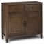 Rustic Natural Aged Brown Pine Accent Cabinet with Adjustable Shelving