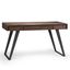 Charcoal Brown Acacia Wood Desk with Drawer and Keyboard Tray