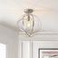 Contemporary Nickel Globe LED Flush Mount Pendant 13"