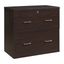 Espresso Finish Wood Lateral 2-Drawer Legal/Letter File Cabinet with Lock