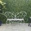 Charming Alpine 62" White Metal Butterfly-Shaped Garden Bench