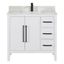 Laurel 36" White Wood Vanity with Calacatta Quartz Countertop