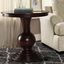 Elegant Alyx Espresso Round Wooden Pedestal Side Table