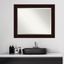 Elegant Coffee Bean Brown Wood Framed Beveled Bathroom Mirror 33x27