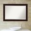 Elegant Coffee Bean Brown Framed Beveled Wall Mirror 41x29 in