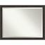 Graywash Brown Rectangular Beveled Bathroom Vanity Mirror