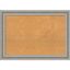 Parlor Silver Framed Natural Cork Bulletin Board 42" x 30"