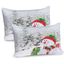 Snowy Woodland Holiday White and Red Microfiber Pillow Shams