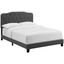 Amelia Chic Full-Size Gray Upholstered Platform Bed with Tufted Headboard